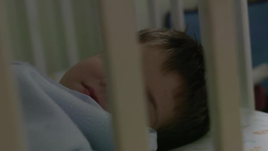A child is sleeping peacefully