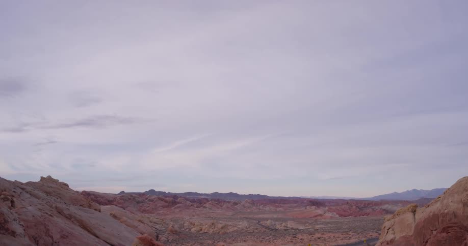 Clouds float above a desert landscape
