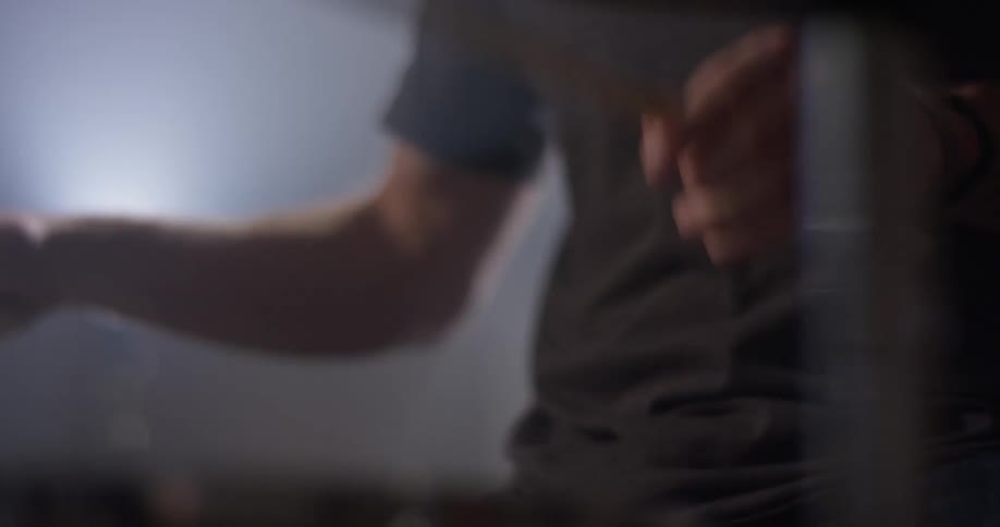 A man plays the drums