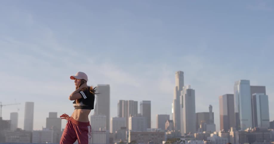 Hip Hop Dancer On Rooftop
