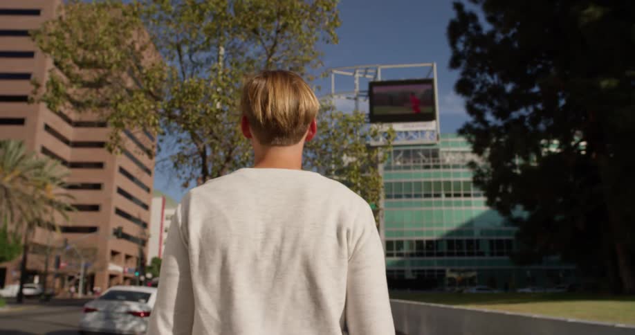 Man Skateboarding Around Los Angeles