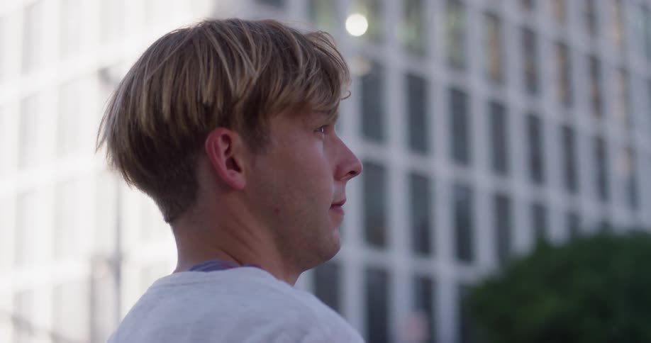 Man standing near buildings