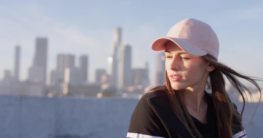 Hip Hop Dancer On Rooftop