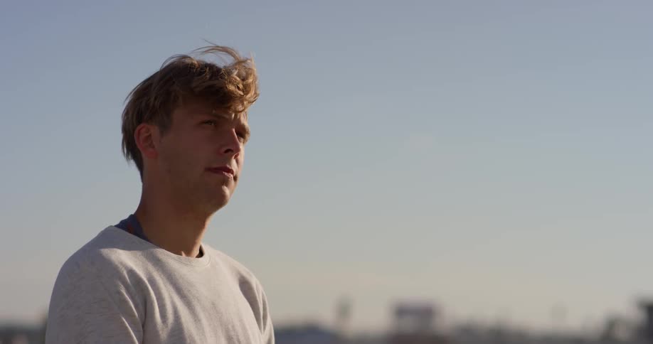 Man standing on roof