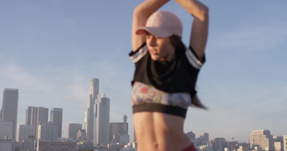 Hip Hop Dancer On Rooftop