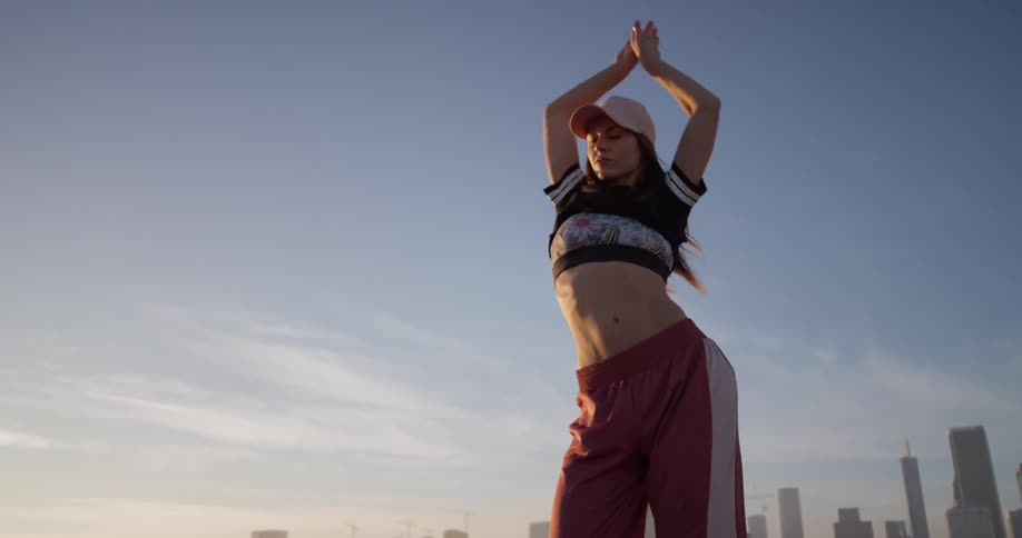 Hip Hop Dancer On Rooftop