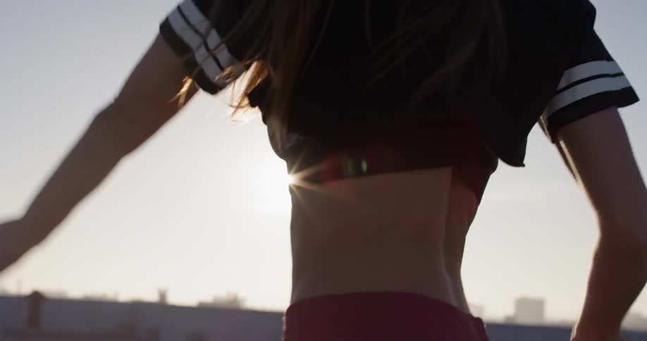 Hip Hop Dancer On Rooftop