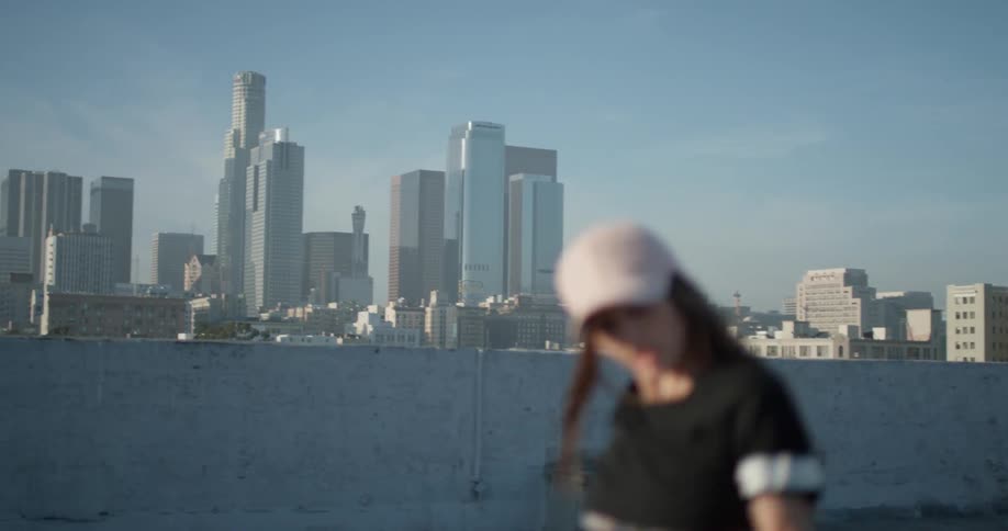 Hip Hop Dancer On Rooftop
