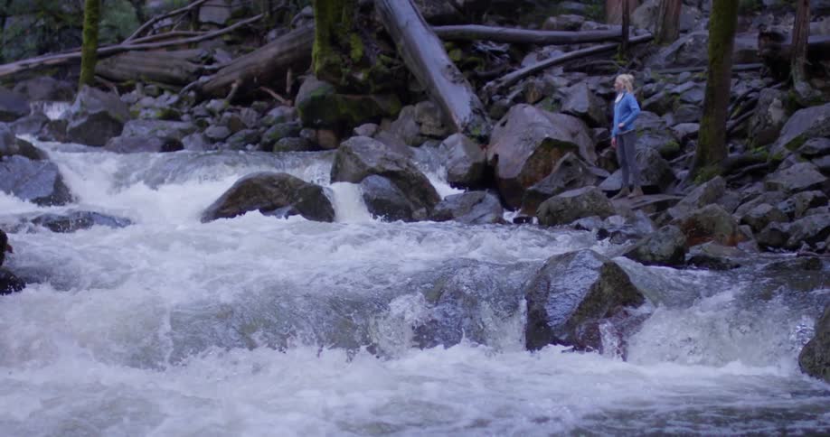 Woman Hiking In Nature