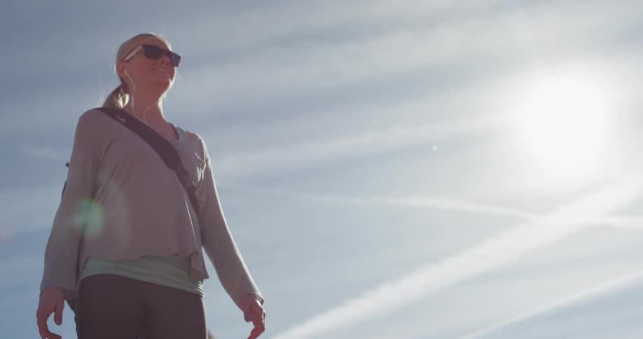 Woman Exercising In The Desert