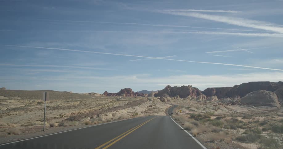 The road is winding around the canyons ahead