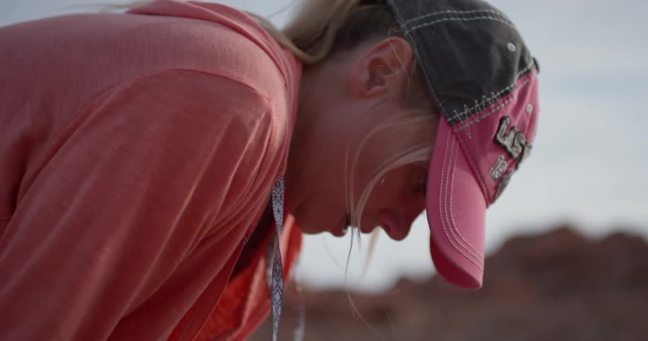 Woman Exercising In The Desert