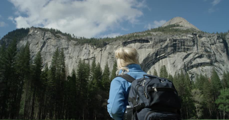 Woman Hiking In Nature