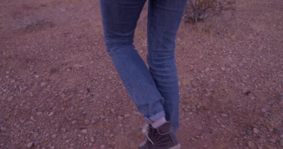 A person is walking over the dirt