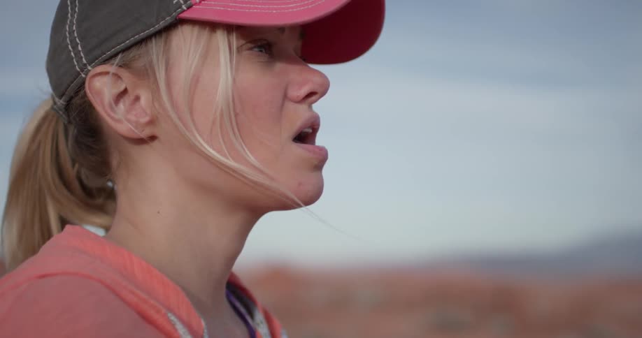 Woman Exercising In The Desert