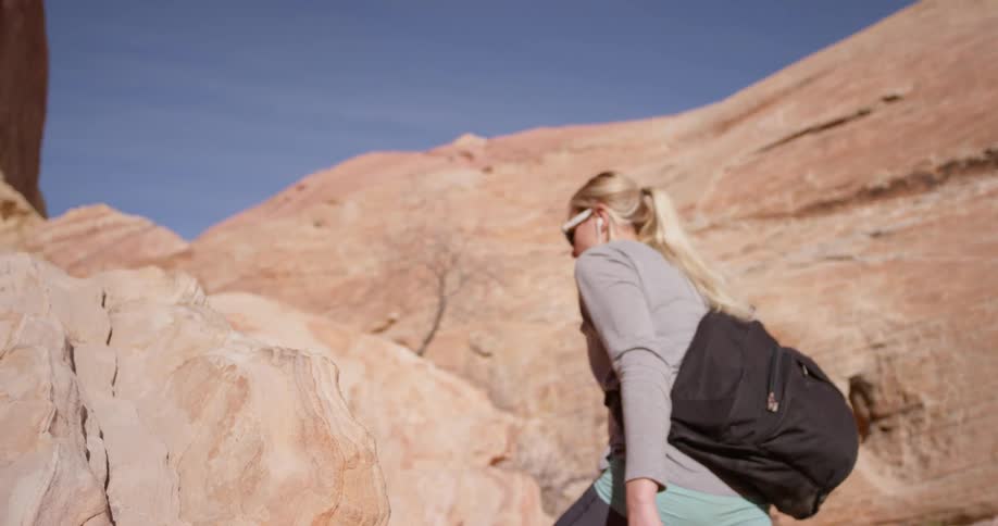 Woman Exercising In The Desert
