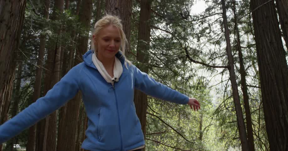 Woman Hiking In Nature