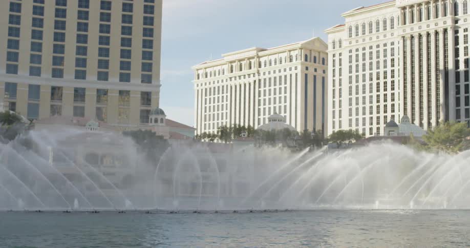 Fountains spray into the air in las vegas