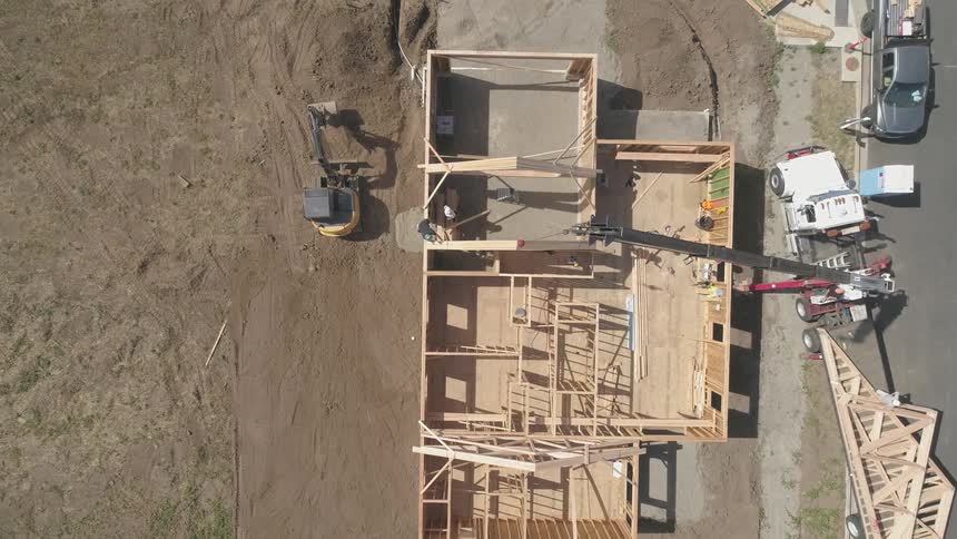 People are working on a construction site