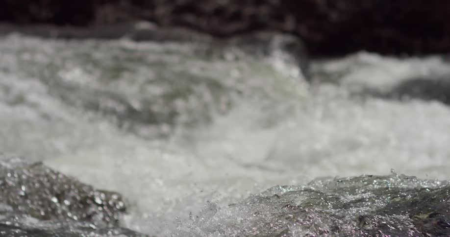 A river splashes and flows