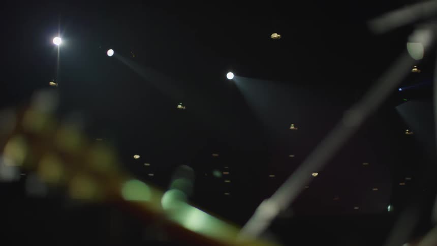 A band performs on a stage