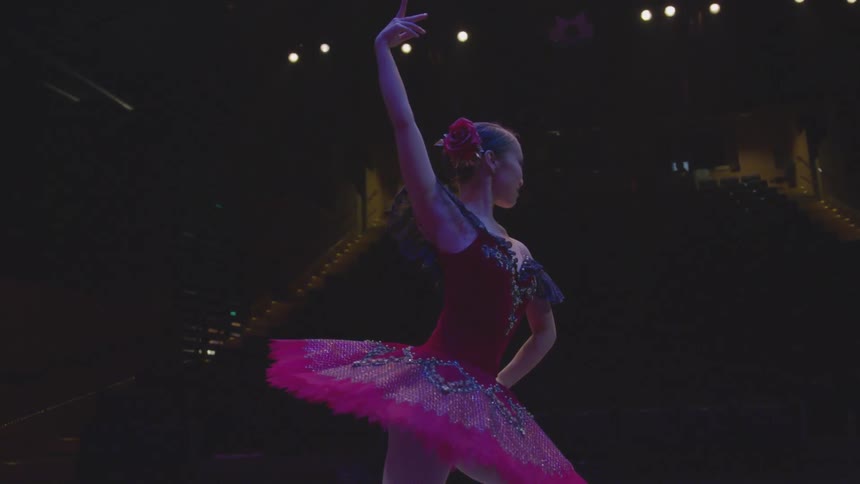 A dancer poses on the stage