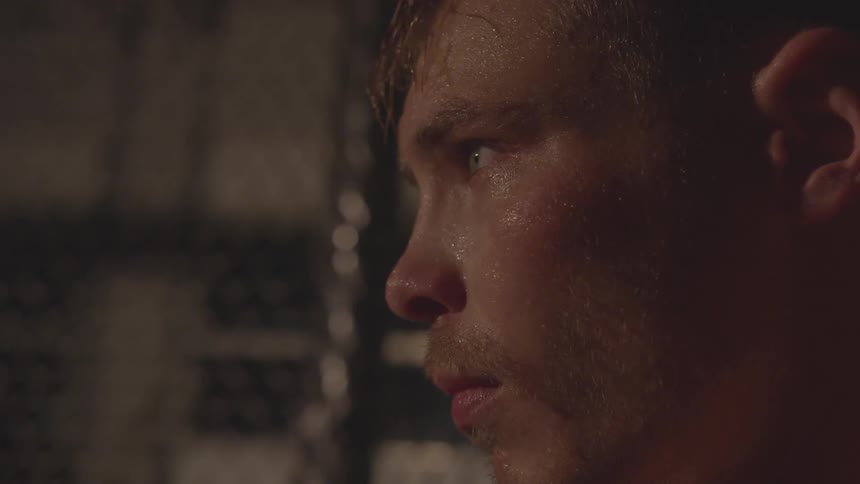 A man is sweating in the ring
