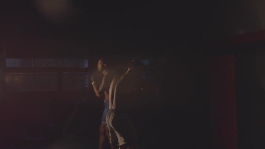 The boxers are practicing together