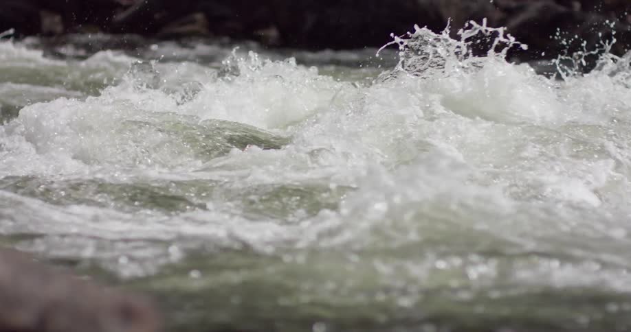 A stream of rushing water