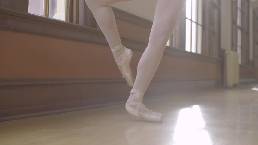 A ballerina is spinning in the hall
