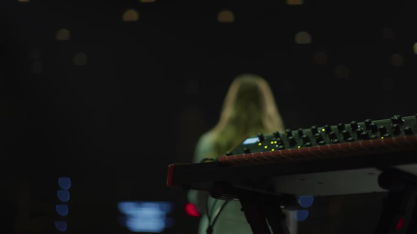 A band performs on a stage