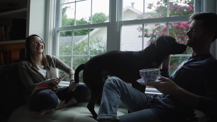 Dog Starts Licking Man's Face