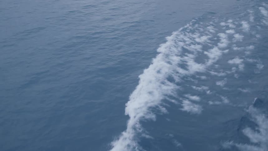 The wake left by a boat