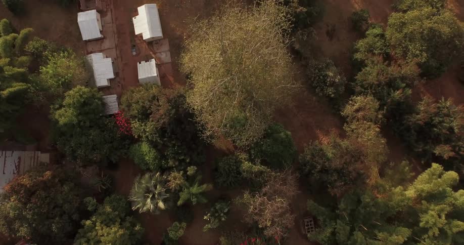 A village is seen from above