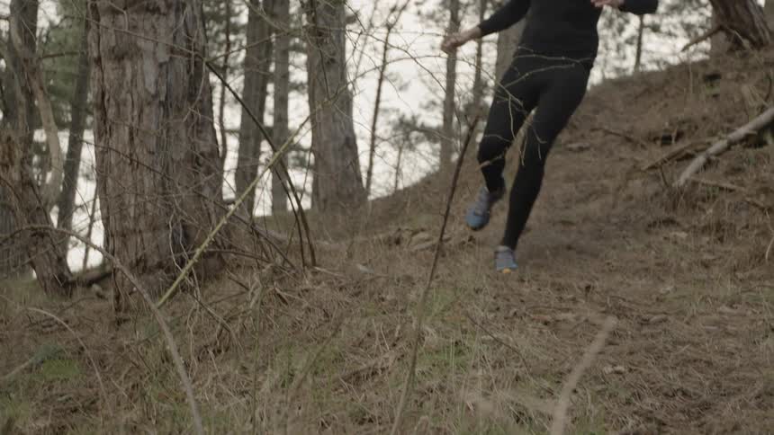 Man Running Through Forest And Dunes