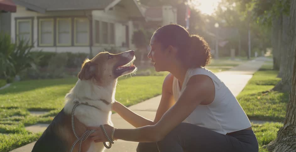 Woman Jogging With Dog