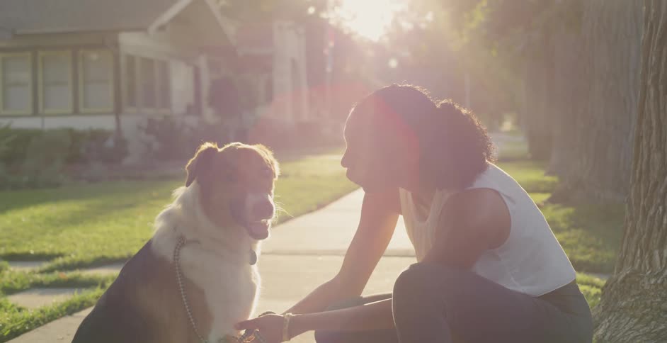 Woman Jogging With Dog