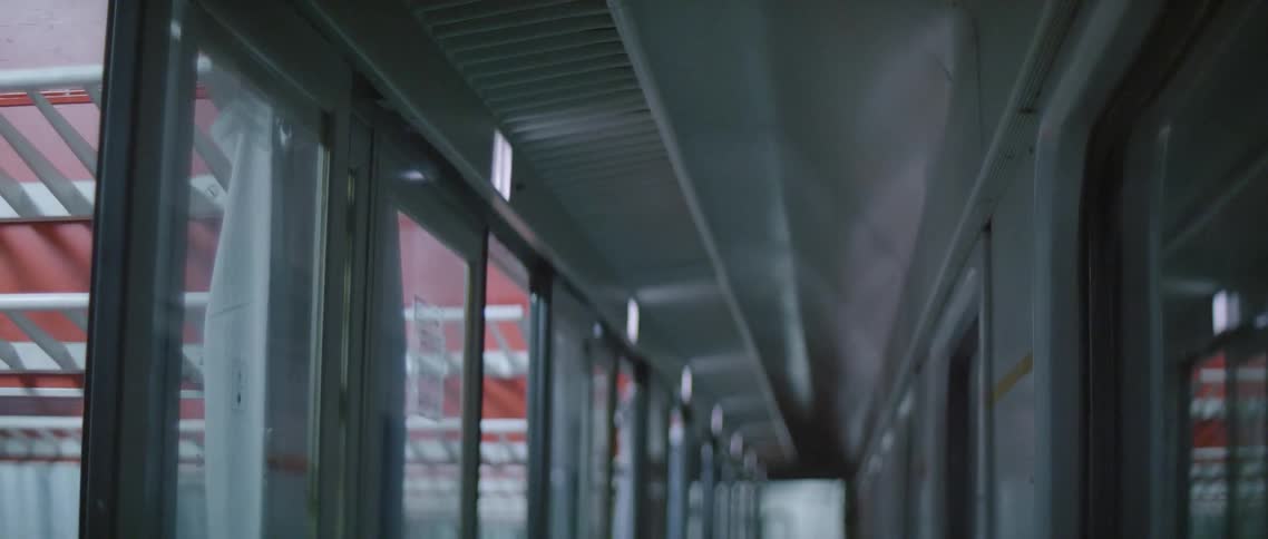 The train cabin is empty
