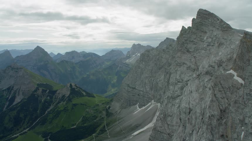 Aerials Of The Austrian Alps In Summer