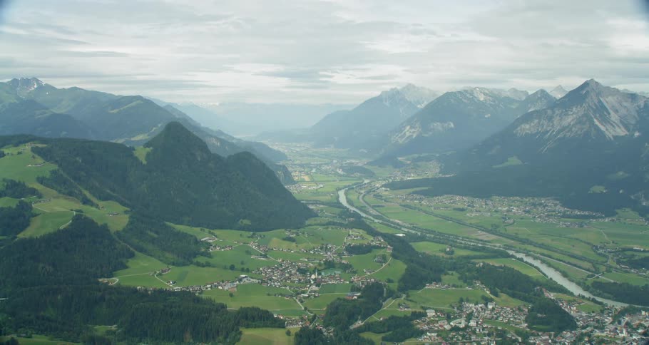 Aerials Of The Austrian Alps In Summer