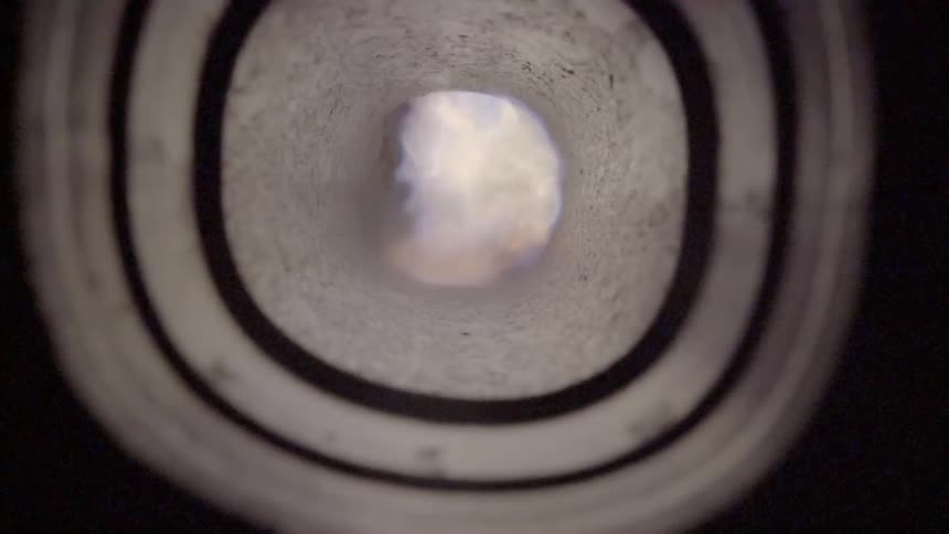 Explosion inside the pipe of an engine