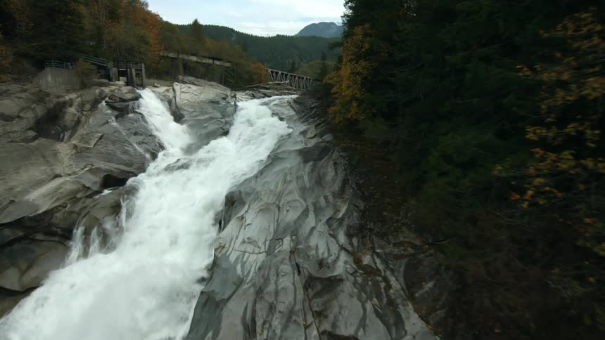 A stream is rushing down a valley