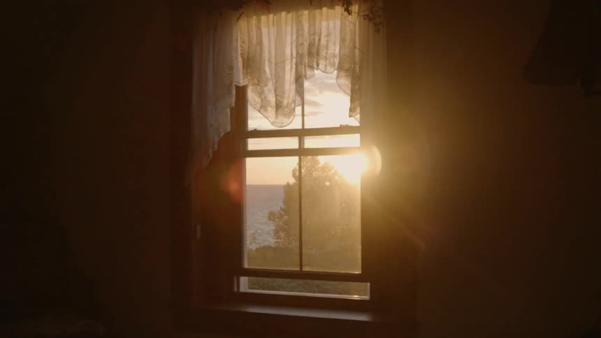 Sunlight shines through the window