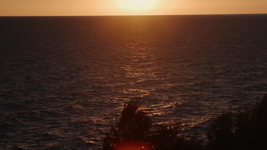 A beautiful sunset overlooking the ocean
