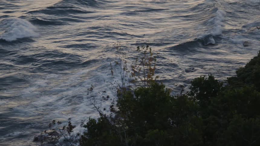 Waves rocking around on the sea