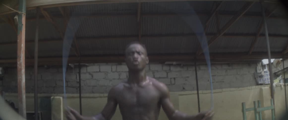 Man exercising with a jump rope