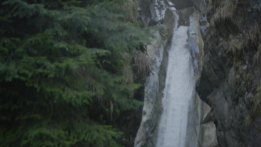 Water falling from the cliff