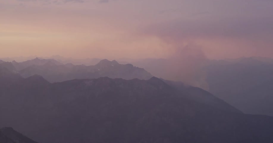 A mountain at sunset