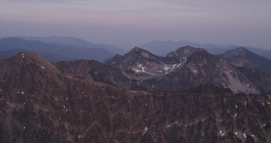 Bare mountain range with a little bit of snow