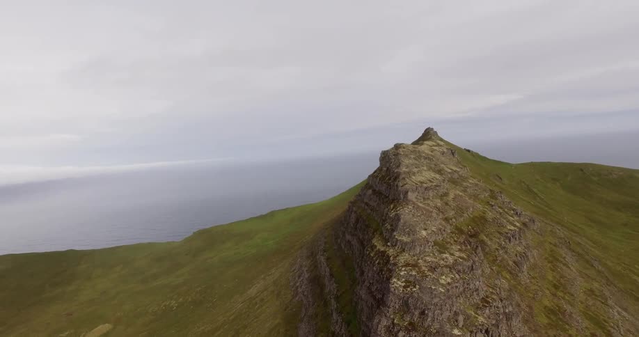 Aerial view of a mountain range
